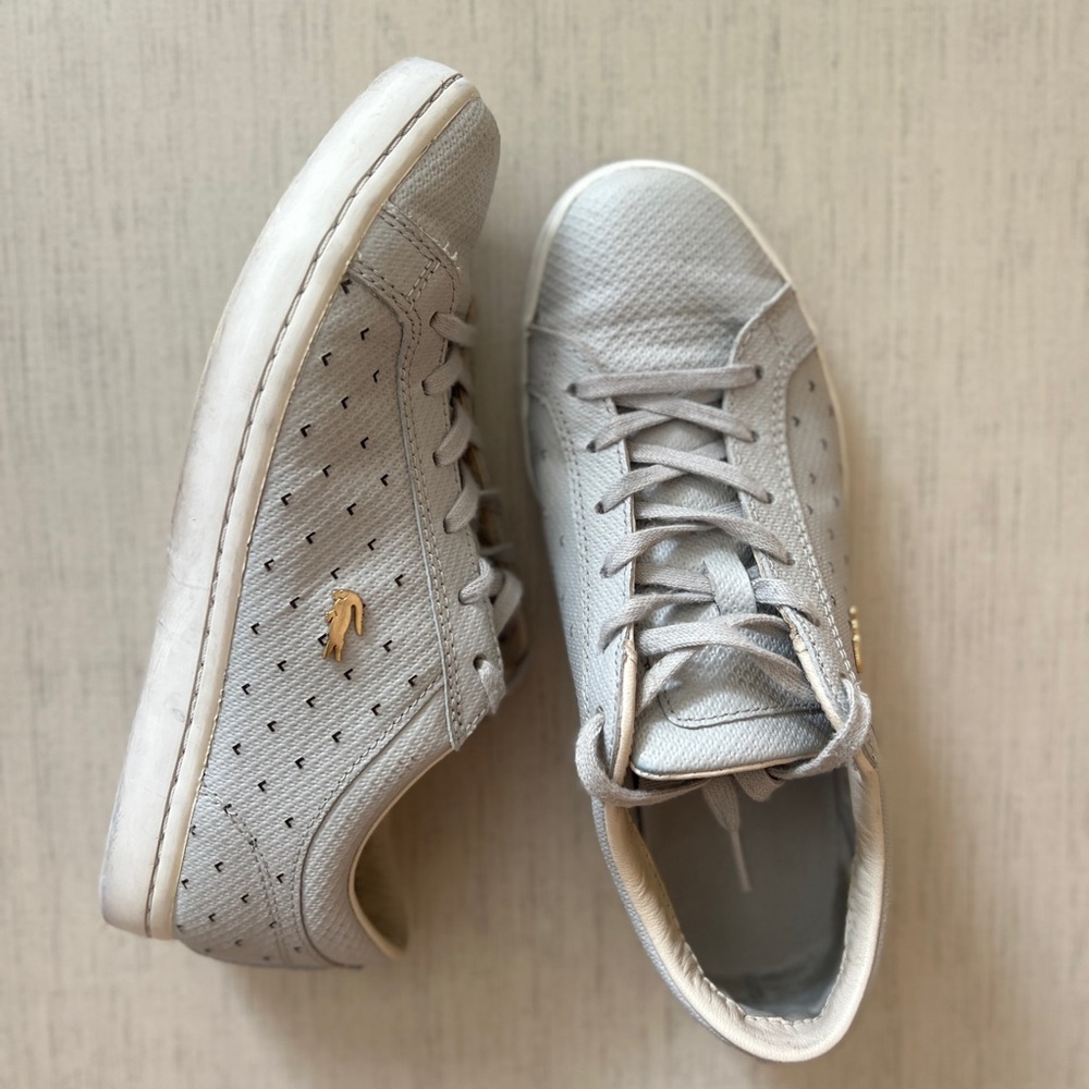 Gray Lacoste sneakers